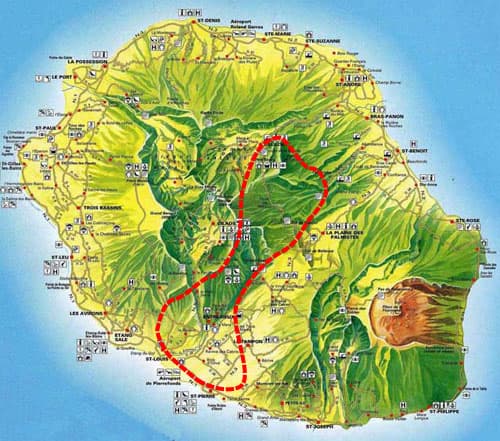 Carte indicative du trajet Les Cascades de l’Est au départ de Pierrefonds